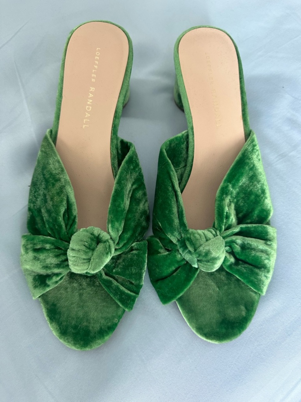 Loeffler Randall Green Velvet Mules, size 8